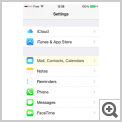 Go to Settings and select Mail, Contacts, Calendar