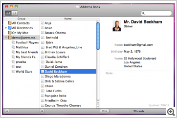 Address Book preview