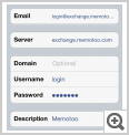 Microsoft Exchange settings